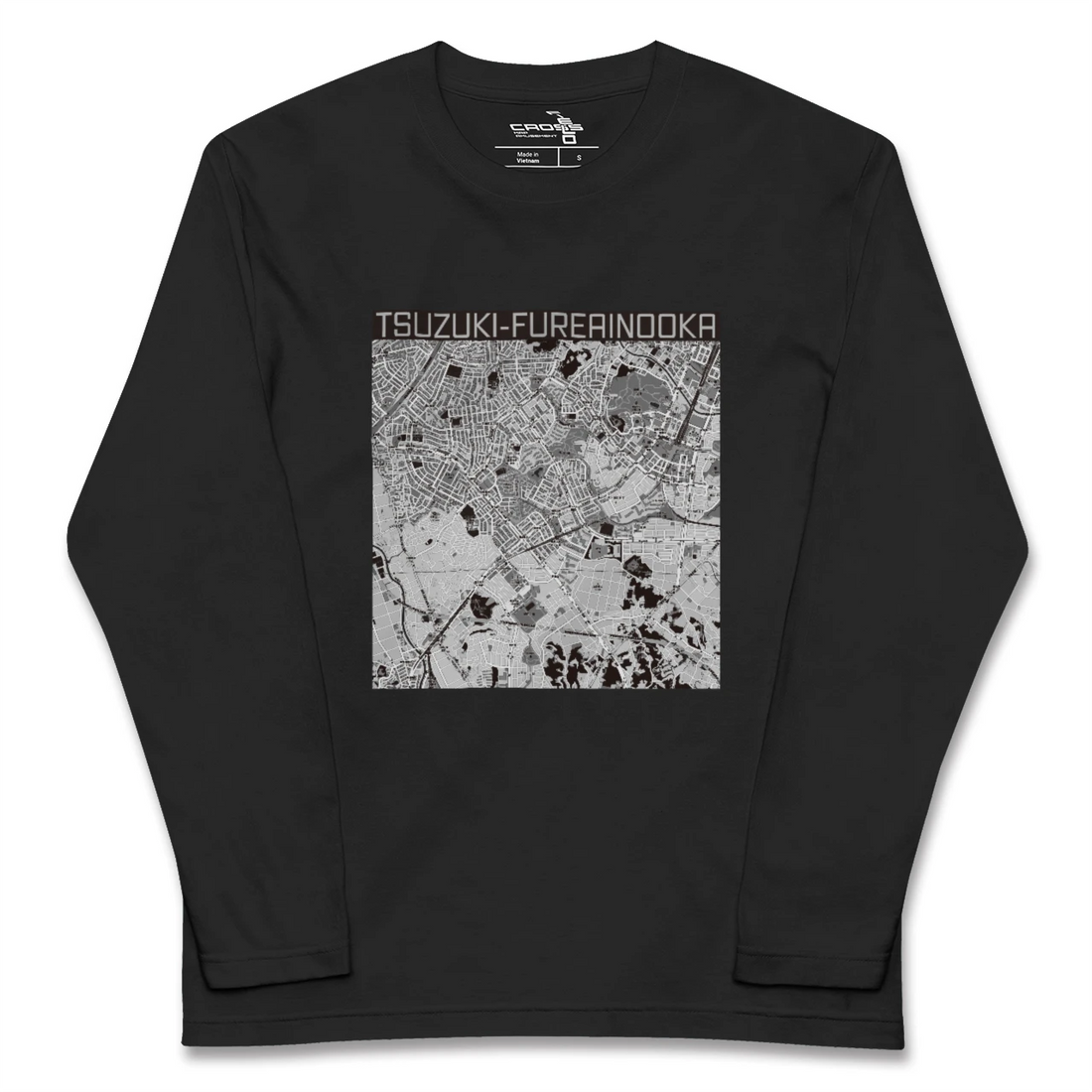 【都筑ふれあいの丘(神奈川県)】地図柄ロングスリーブTシャツ