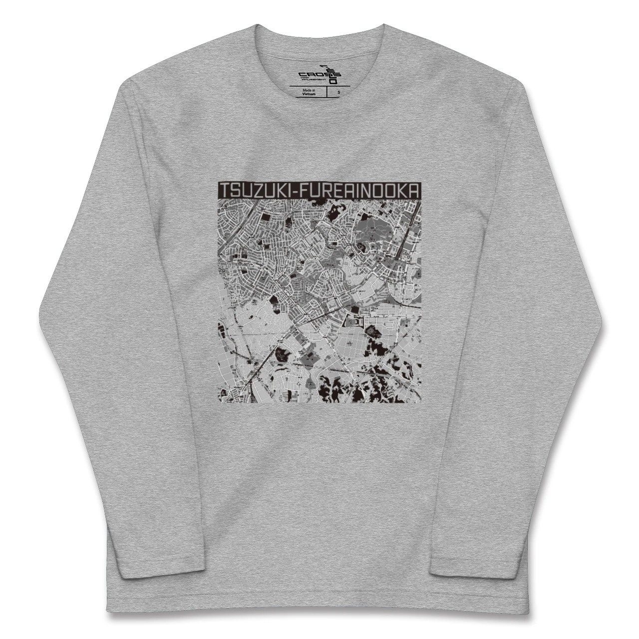 【都筑ふれあいの丘(神奈川県)】地図柄ロングスリーブTシャツ