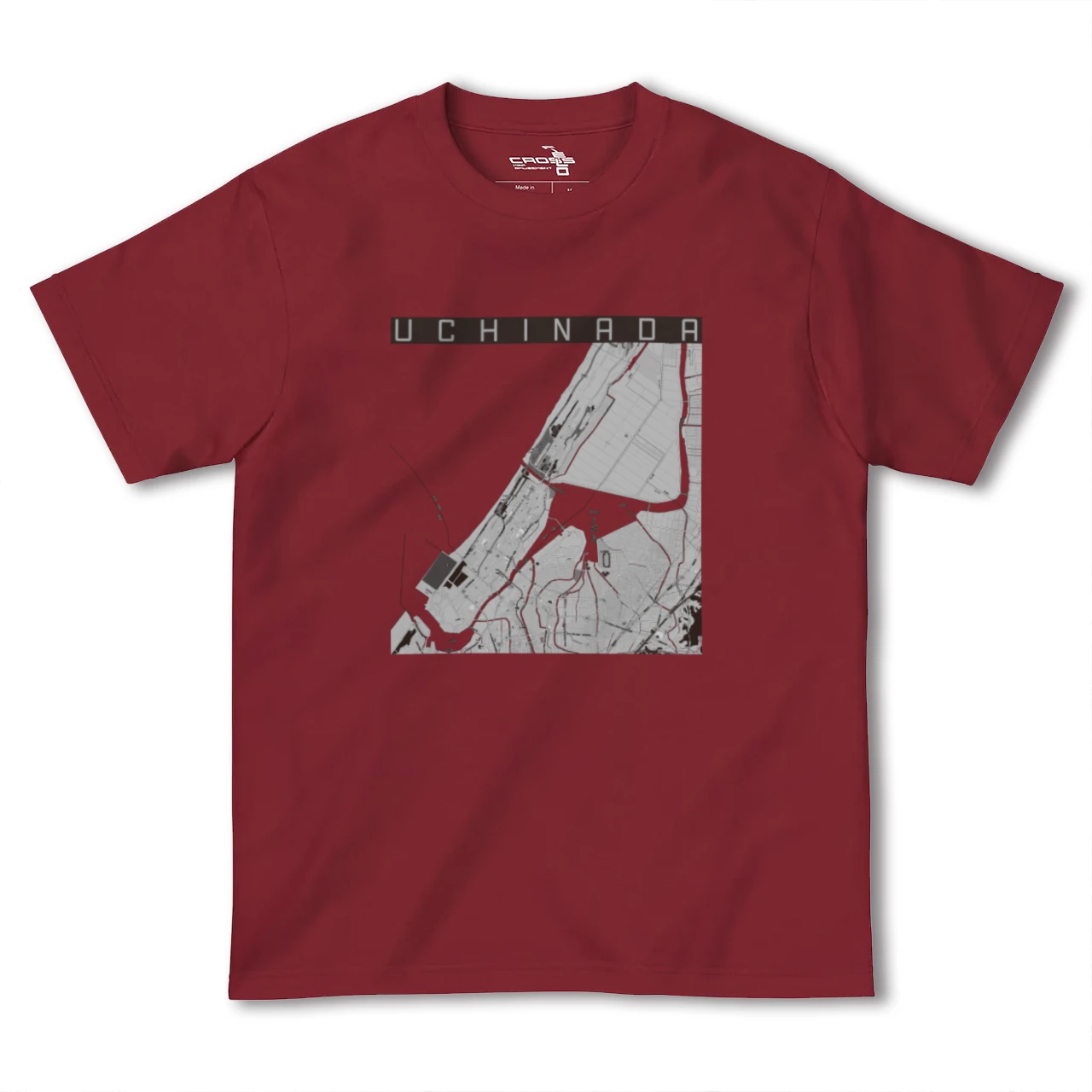 【内灘(石川県)】地図柄ヘビーウェイトTシャツ