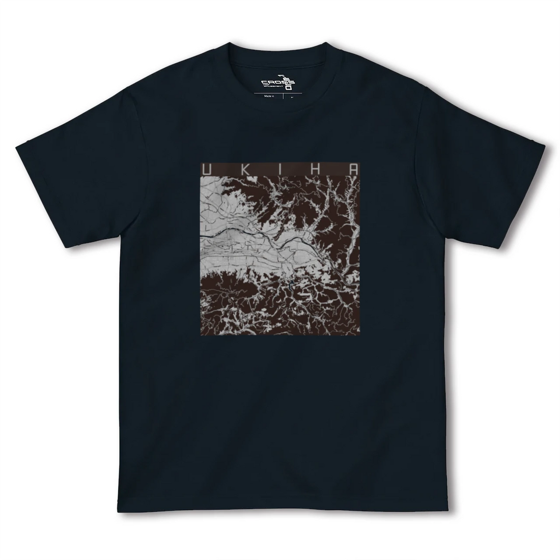 【うきは(福岡県)】地図柄ヘビーウェイトTシャツ