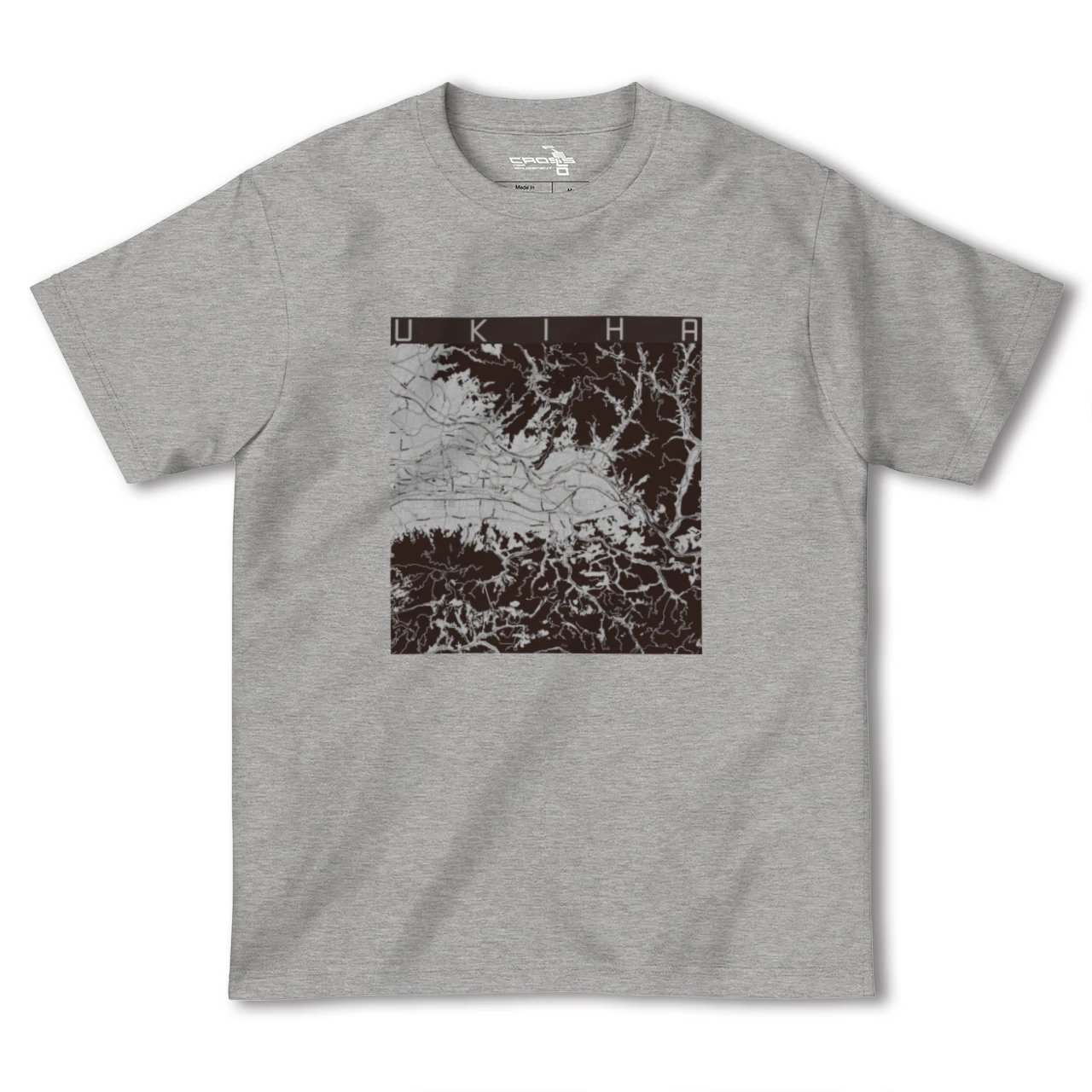 【うきは(福岡県)】地図柄ヘビーウェイトTシャツ