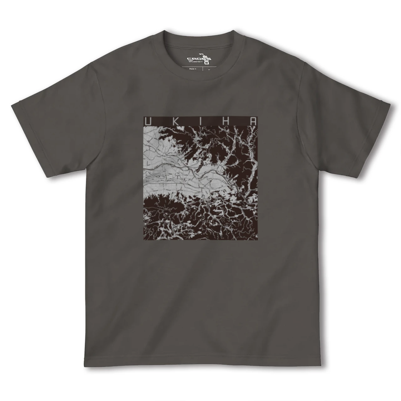 【うきは(福岡県)】地図柄ヘビーウェイトTシャツ