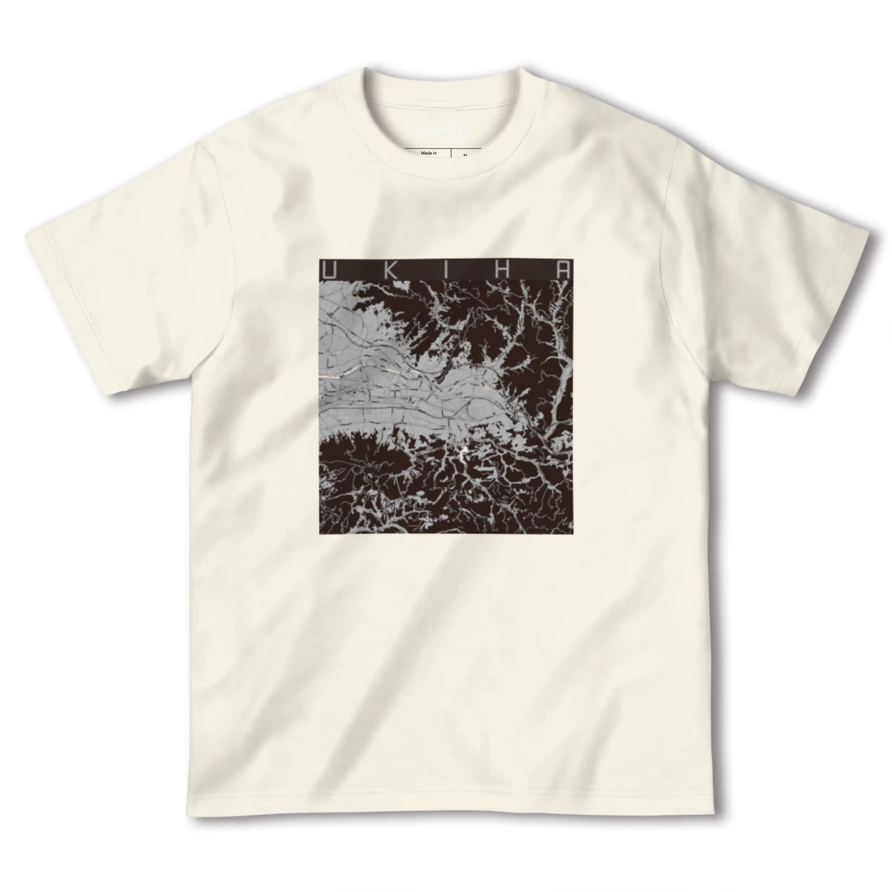 【うきは(福岡県)】地図柄ヘビーウェイトTシャツ