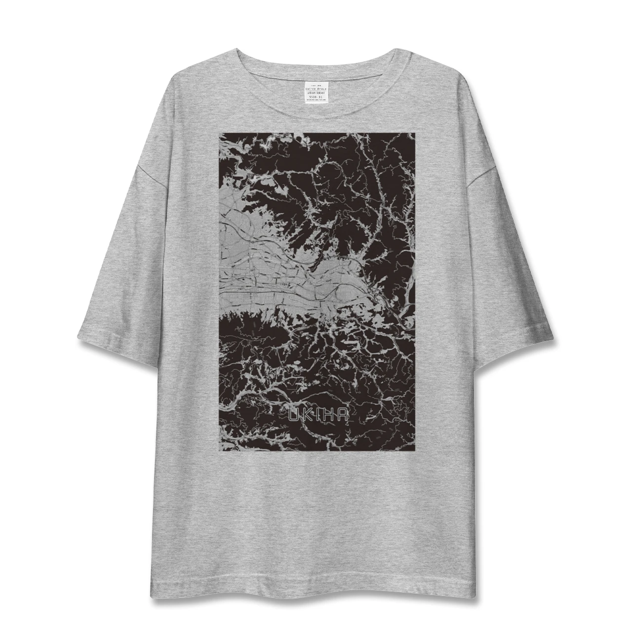 【うきは(福岡県)】地図柄ビッグシルエットTシャツ