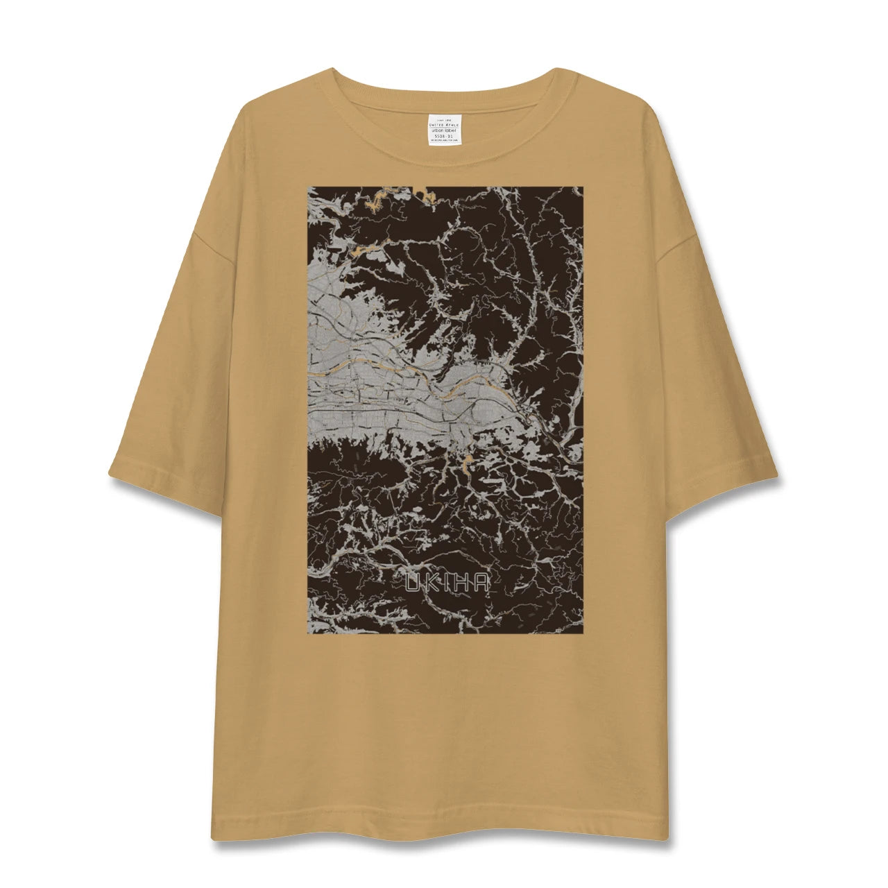 【うきは(福岡県)】地図柄ビッグシルエットTシャツ