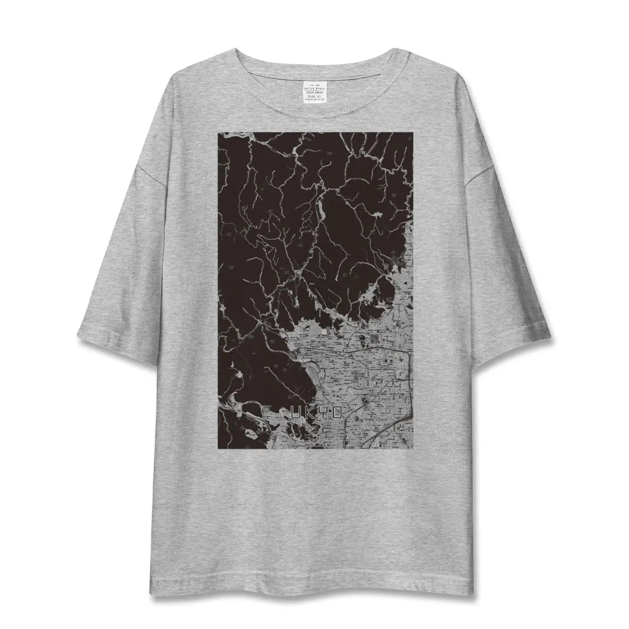 【右京(京都府)】地図柄ビッグシルエットTシャツ