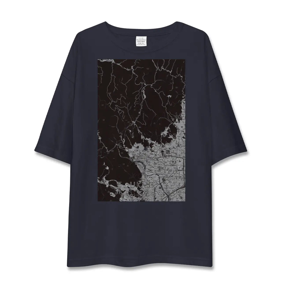 【右京(京都府)】地図柄ビッグシルエットTシャツ