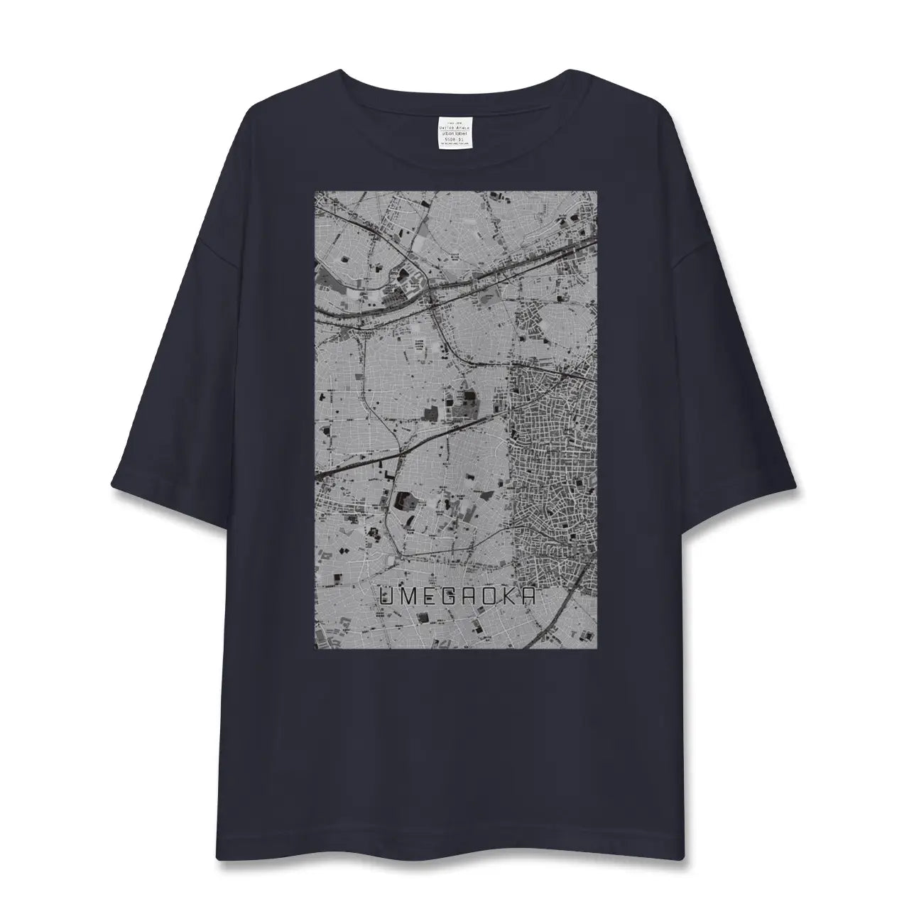 【梅ヶ丘(東京都)】地図柄ビッグシルエットTシャツ