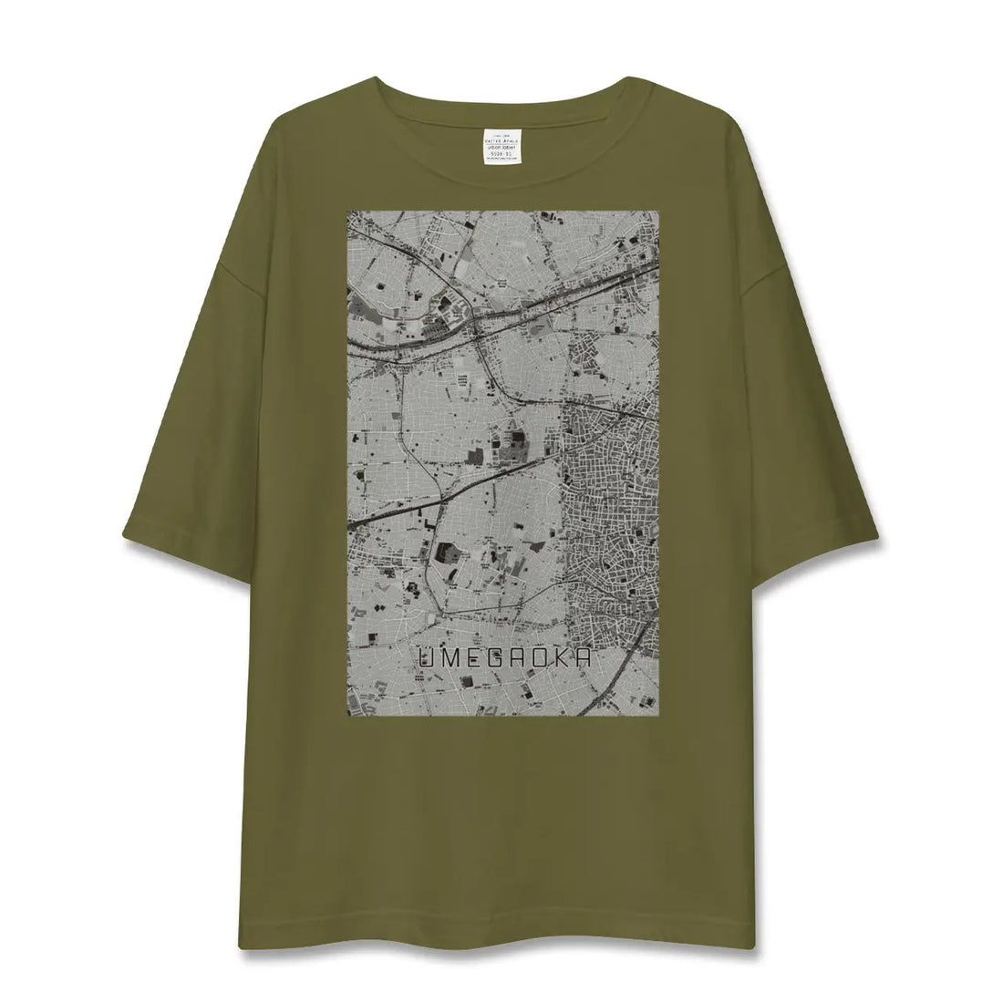 【梅ヶ丘(東京都)】地図柄ビッグシルエットTシャツ