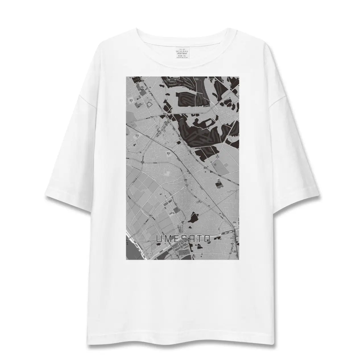 【梅郷(千葉県)】地図柄ビッグシルエットTシャツ