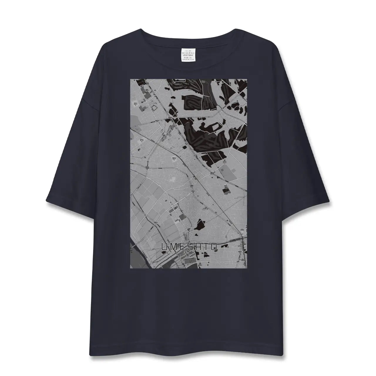 【梅郷(千葉県)】地図柄ビッグシルエットTシャツ