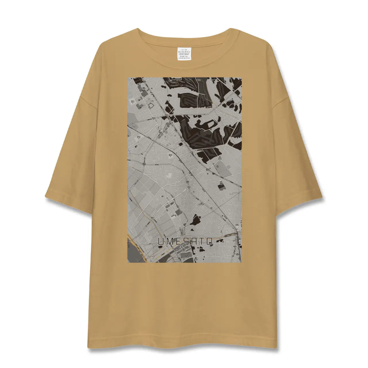 【梅郷(千葉県)】地図柄ビッグシルエットTシャツ