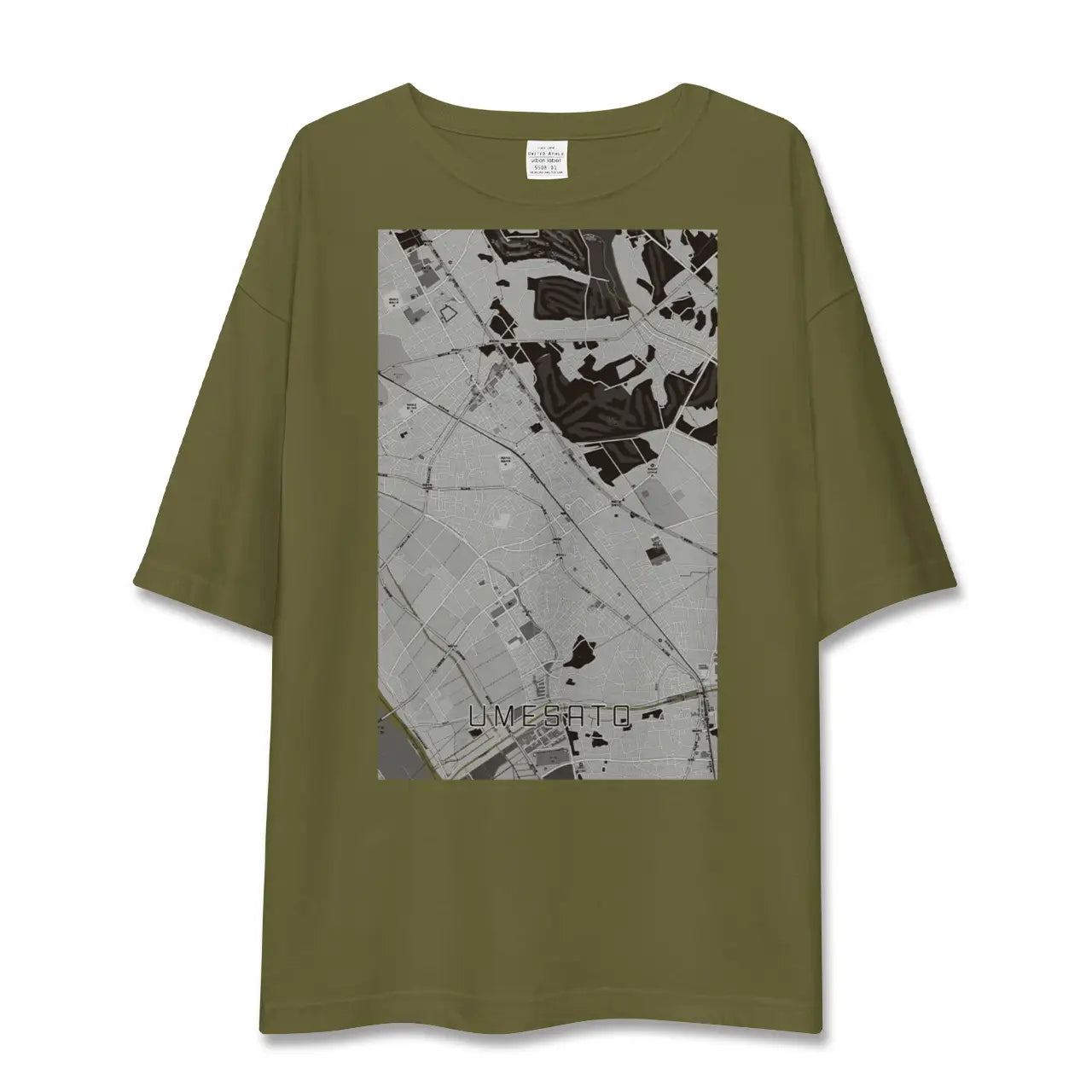 【梅郷(千葉県)】地図柄ビッグシルエットTシャツ