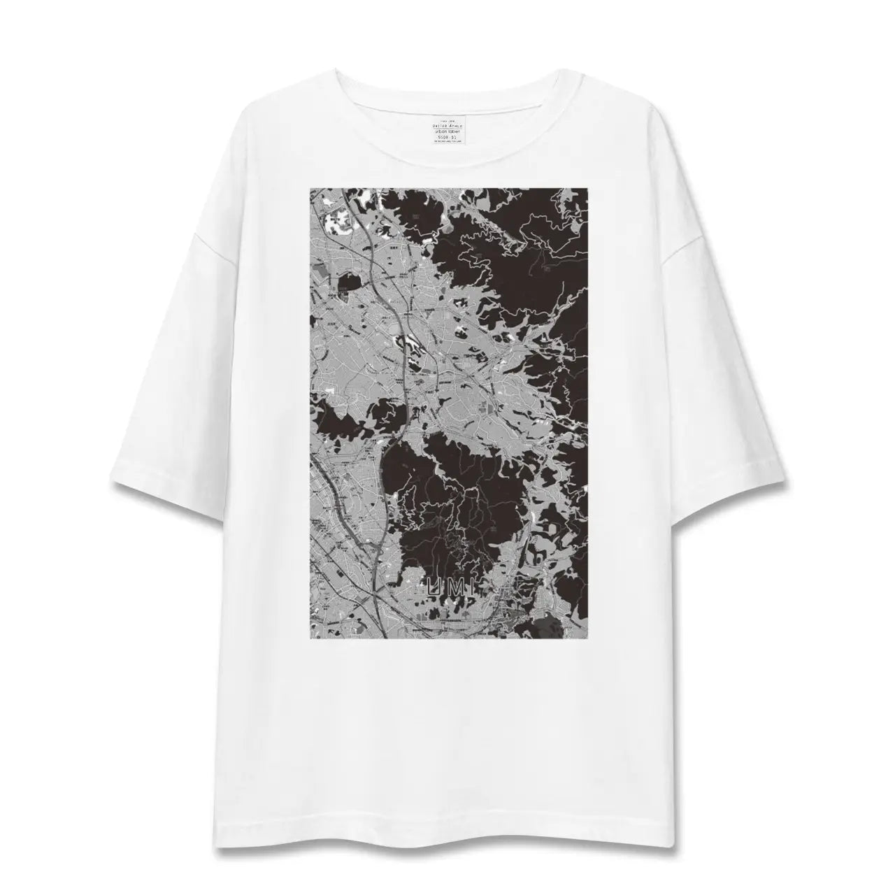 【宇美(福岡県)】地図柄ビッグシルエットTシャツ