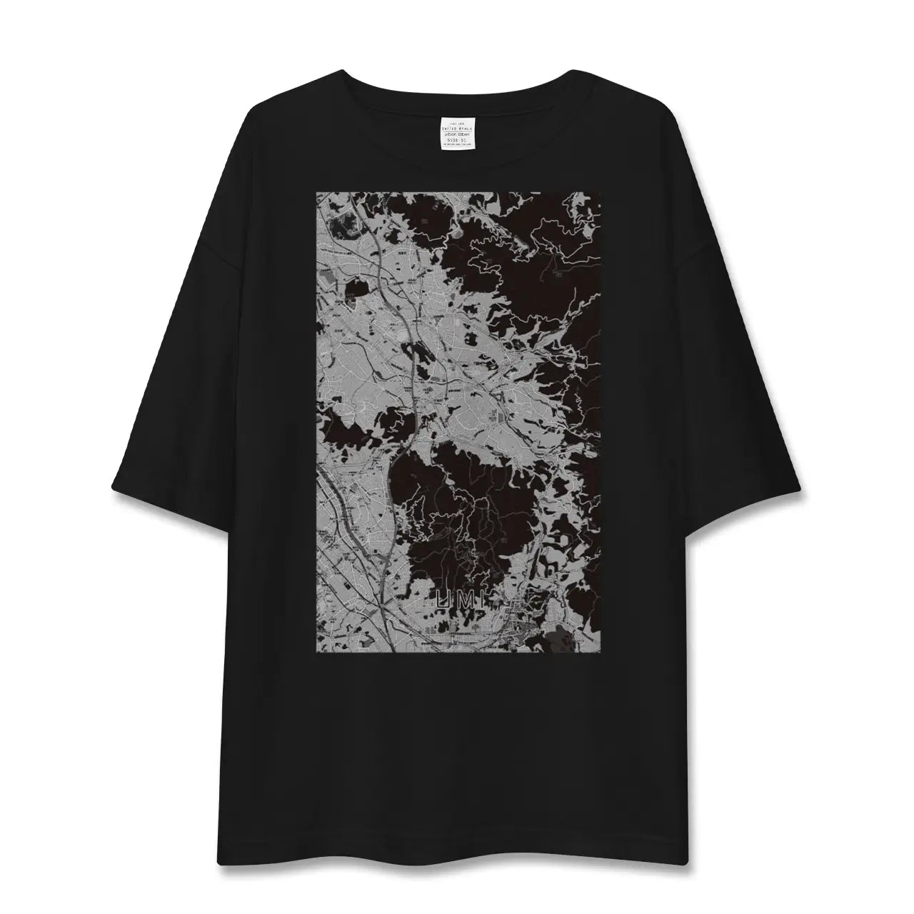 【宇美(福岡県)】地図柄ビッグシルエットTシャツ