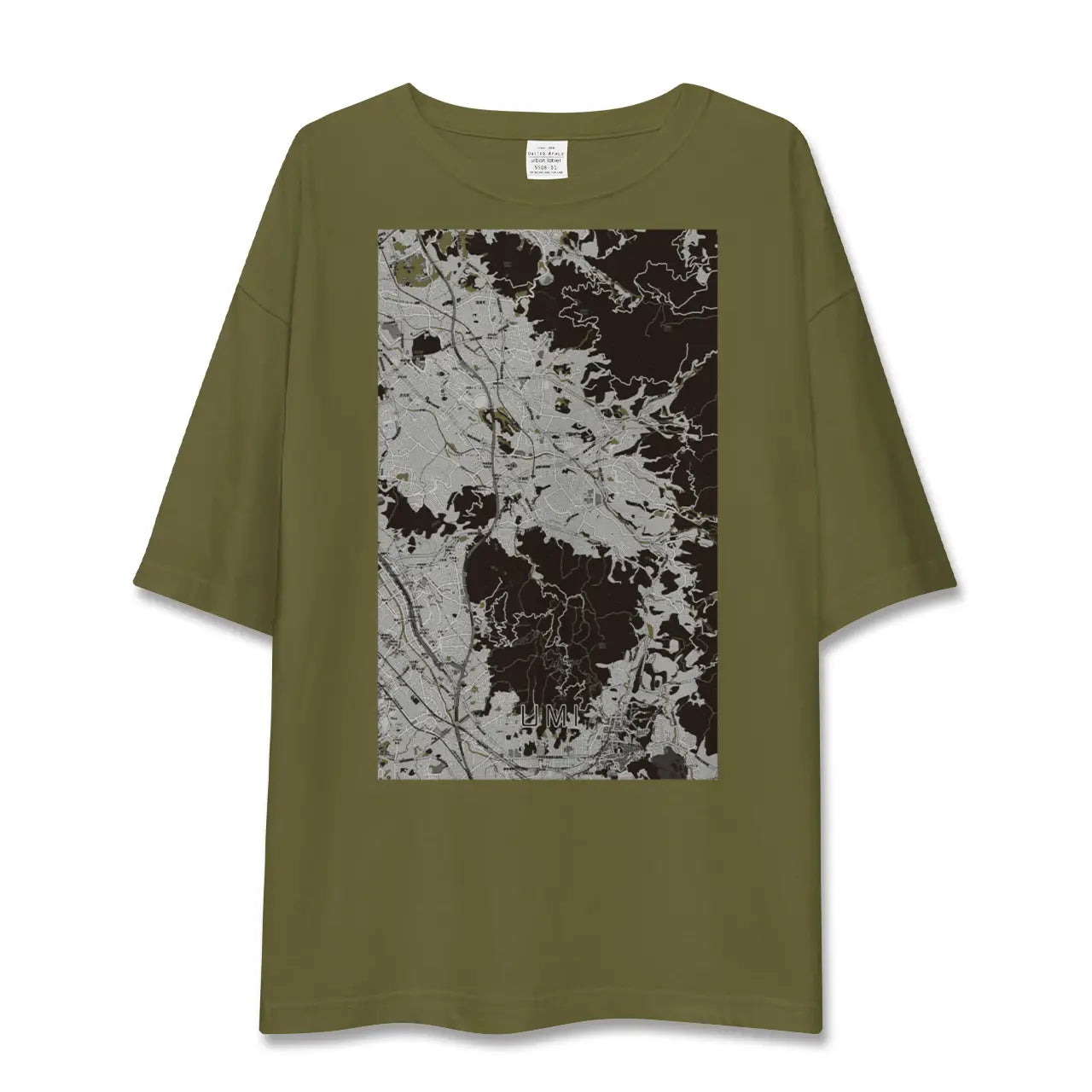 【宇美(福岡県)】地図柄ビッグシルエットTシャツ