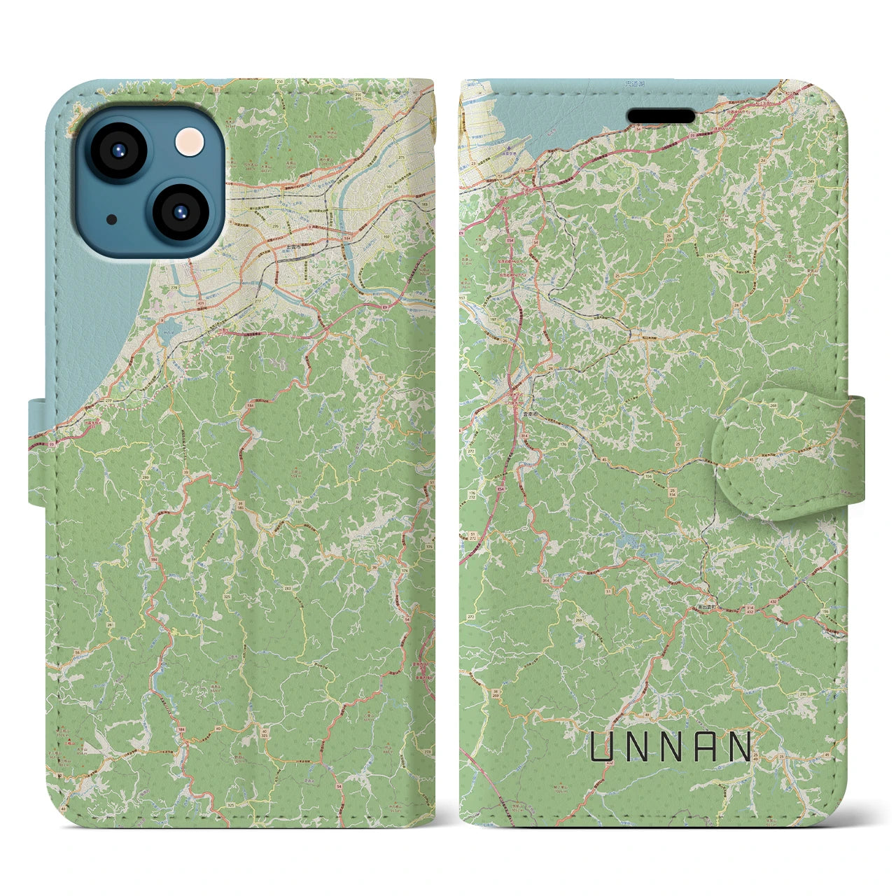 【雲南(島根県)】地図柄iPhoneケース(手帳タイプ)ナチュラル・iPhone 13 Pro 用