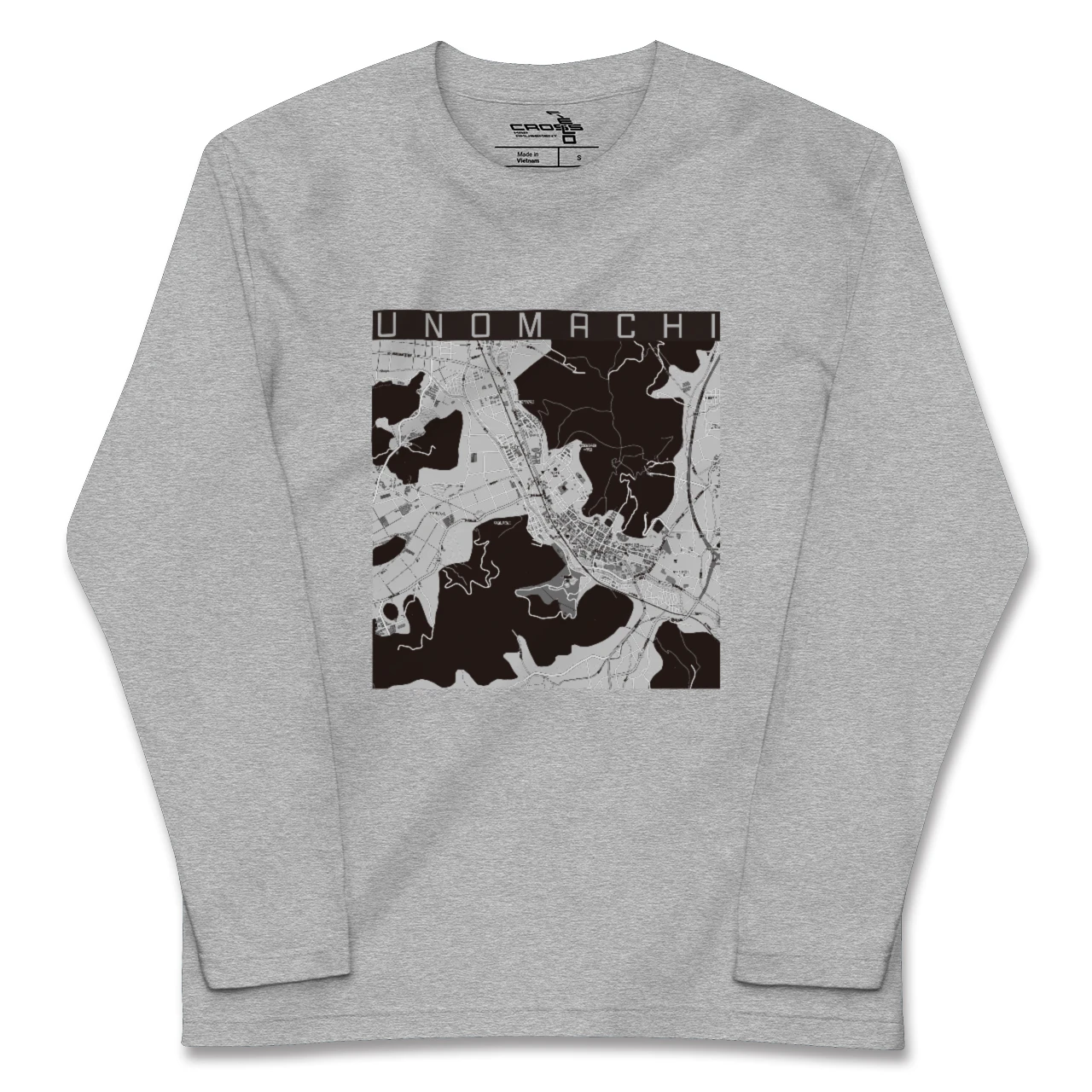 【卯之町(愛媛県)】地図柄ロングスリーブTシャツ