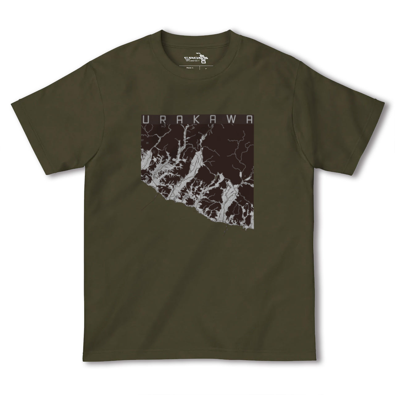 【浦河(北海道)】地図柄ヘビーウェイトTシャツ