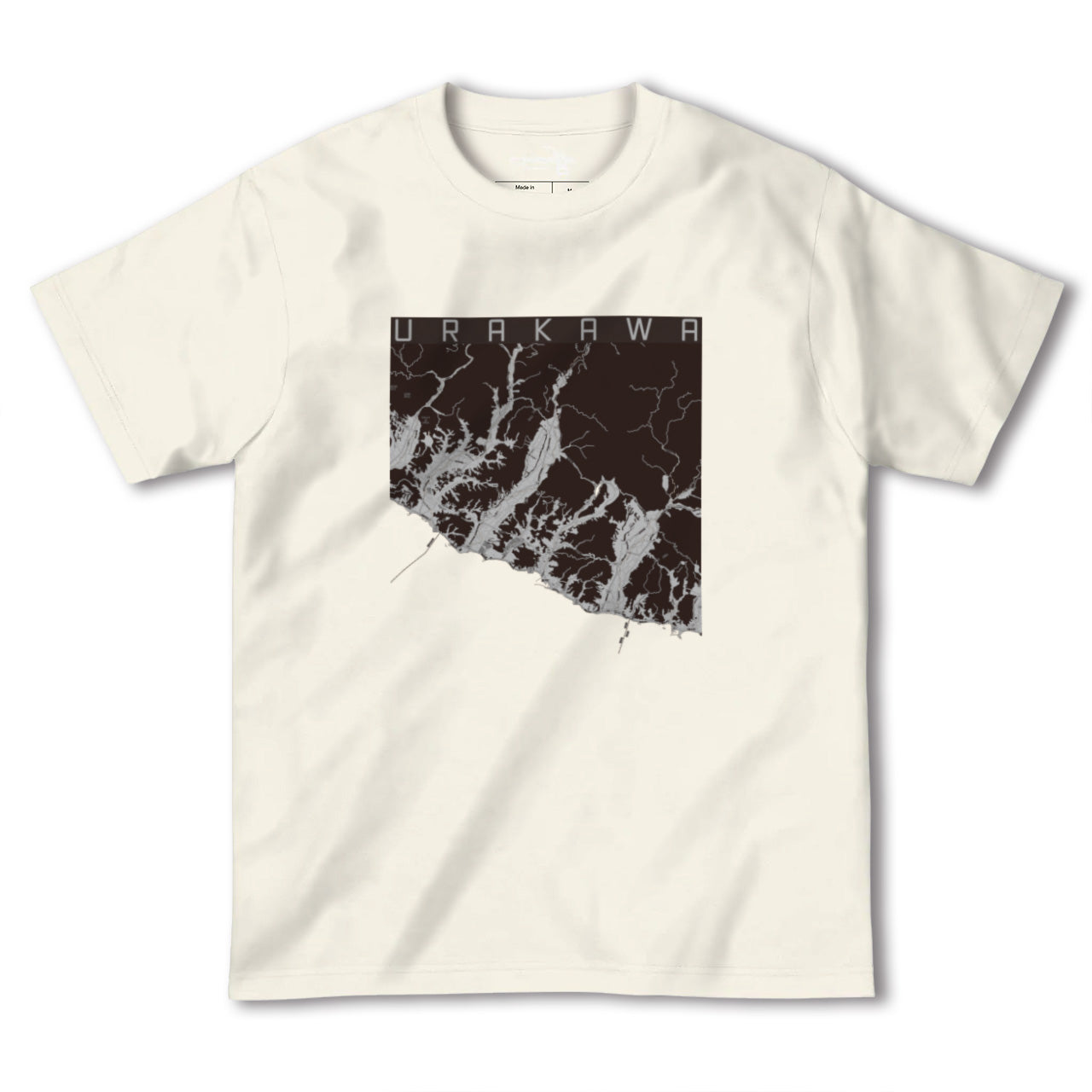 【浦河(北海道)】地図柄ヘビーウェイトTシャツ