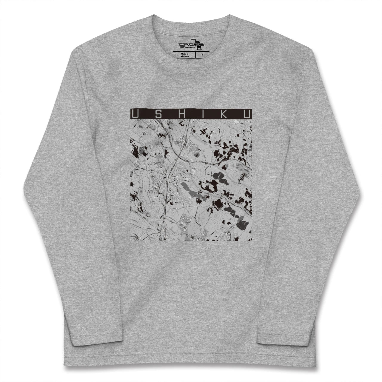 【牛久(茨城県)】地図柄ロングスリーブTシャツ