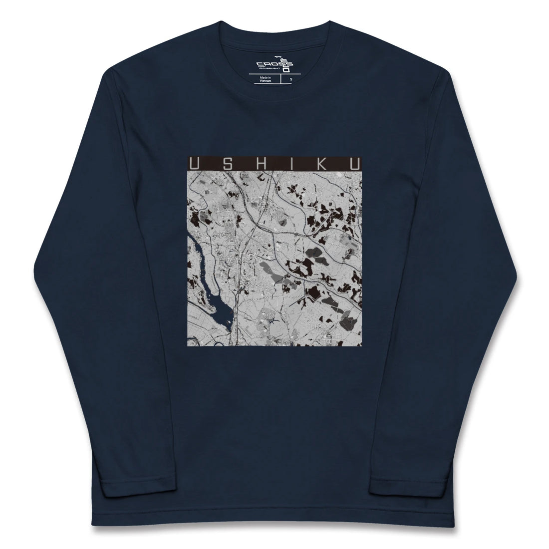【牛久(茨城県)】地図柄ロングスリーブTシャツ