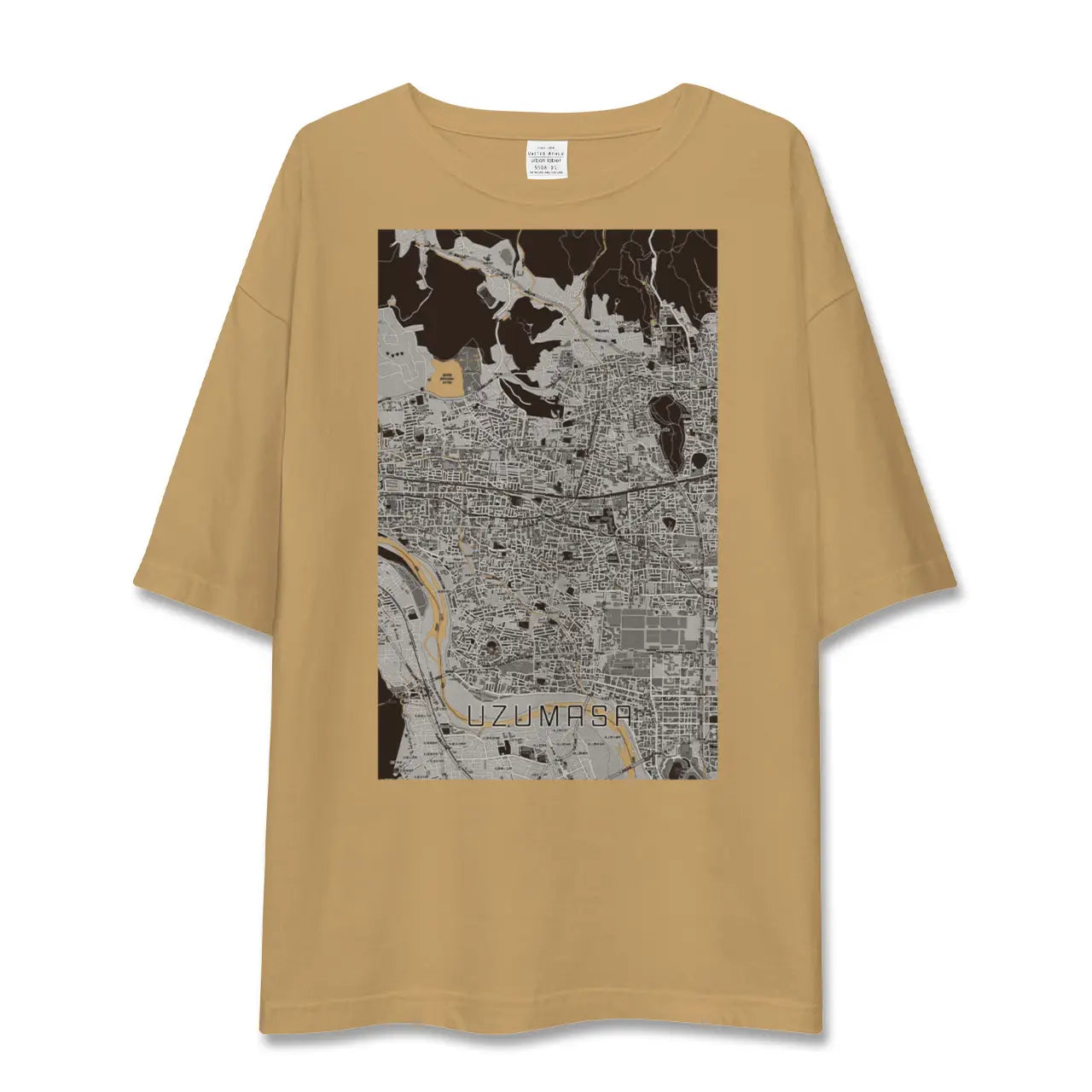 【太秦(京都府)】地図柄ビッグシルエットTシャツ