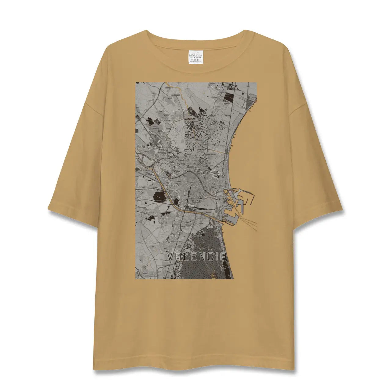 【バレンシア(スペイン)】地図柄ビッグシルエットTシャツ