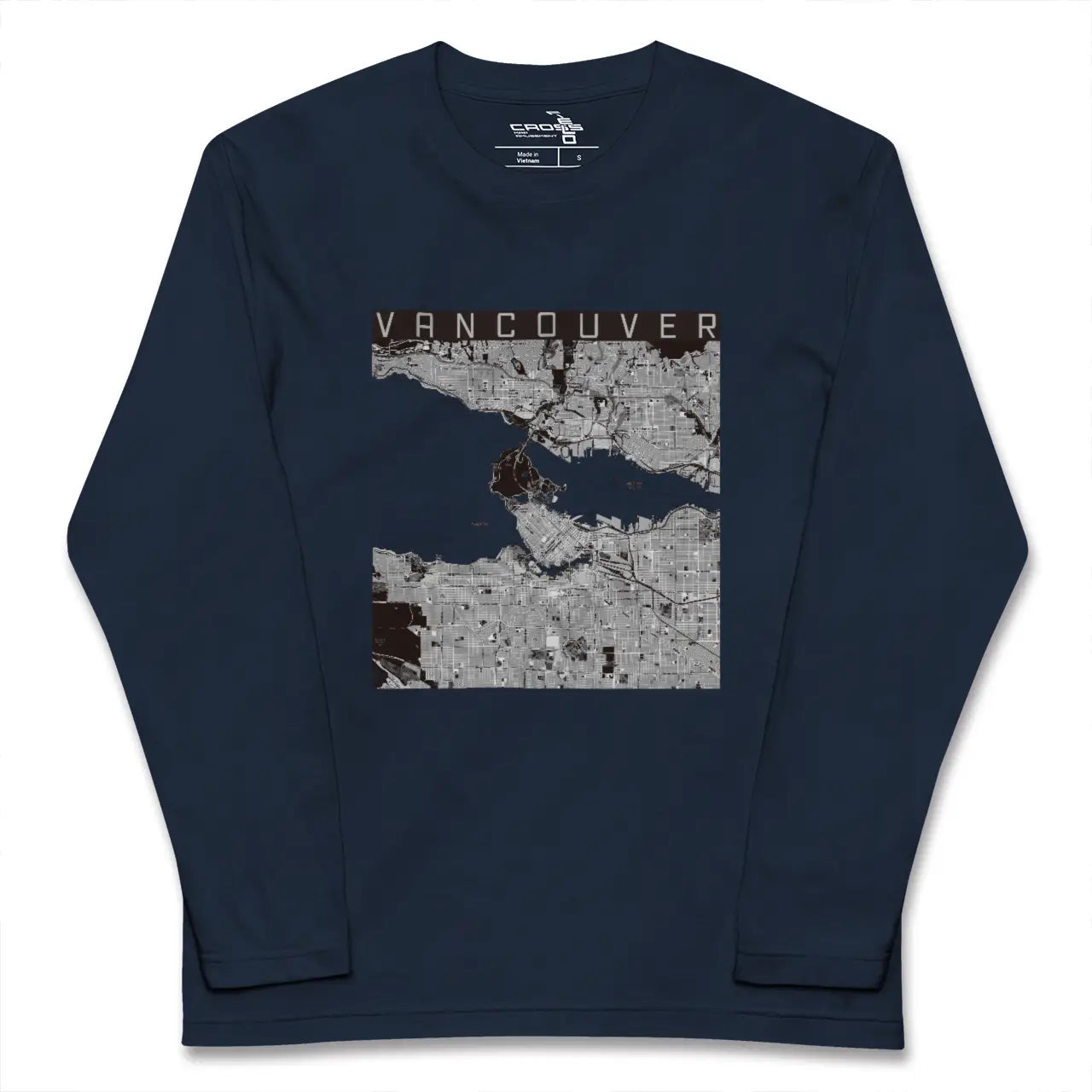 【バンクーバー(カナダ)】地図柄ロングスリーブTシャツ