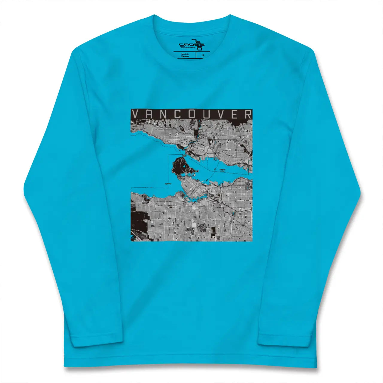 【バンクーバー(カナダ)】地図柄ロングスリーブTシャツ