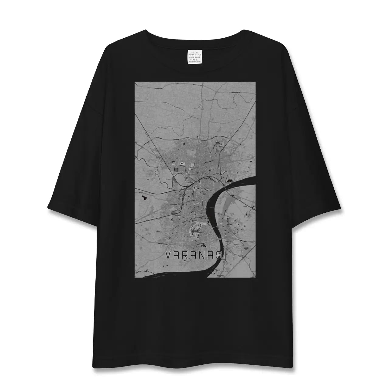 【ヴァーラーナシー(インド)】地図柄ビッグシルエットTシャツ