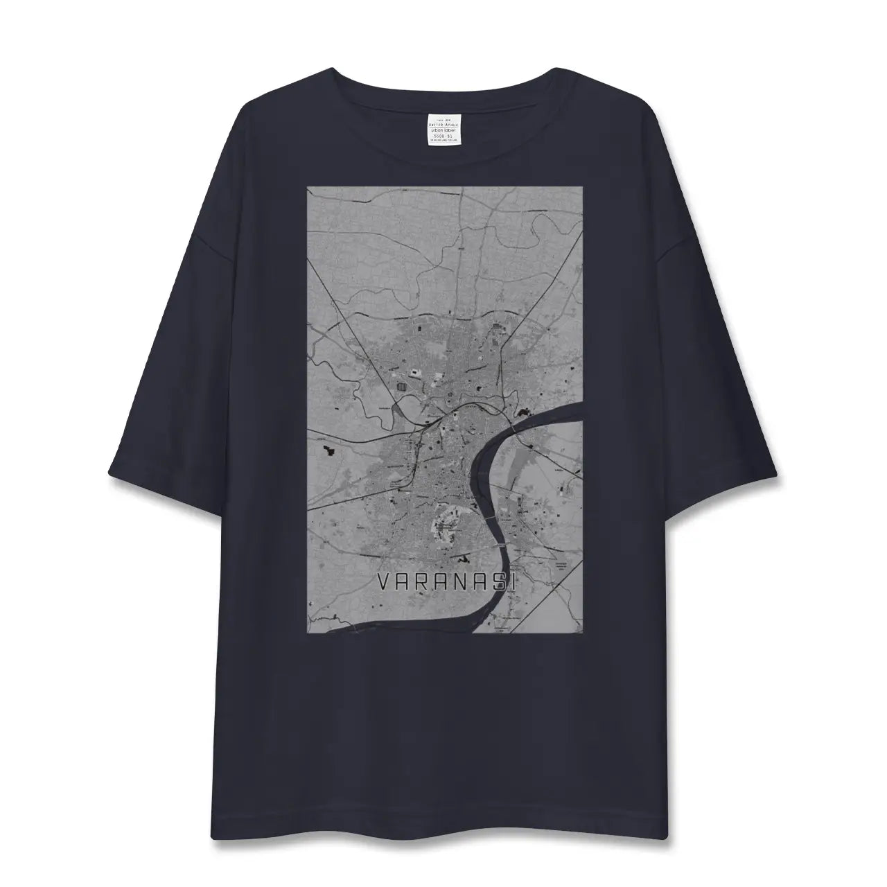 【ヴァーラーナシー(インド)】地図柄ビッグシルエットTシャツ