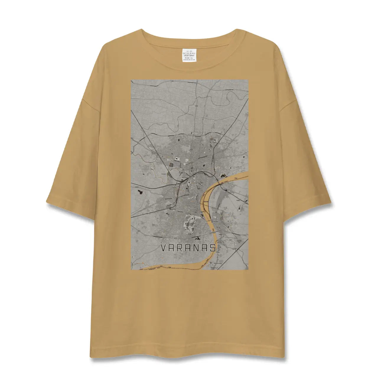 【ヴァーラーナシー(インド)】地図柄ビッグシルエットTシャツ