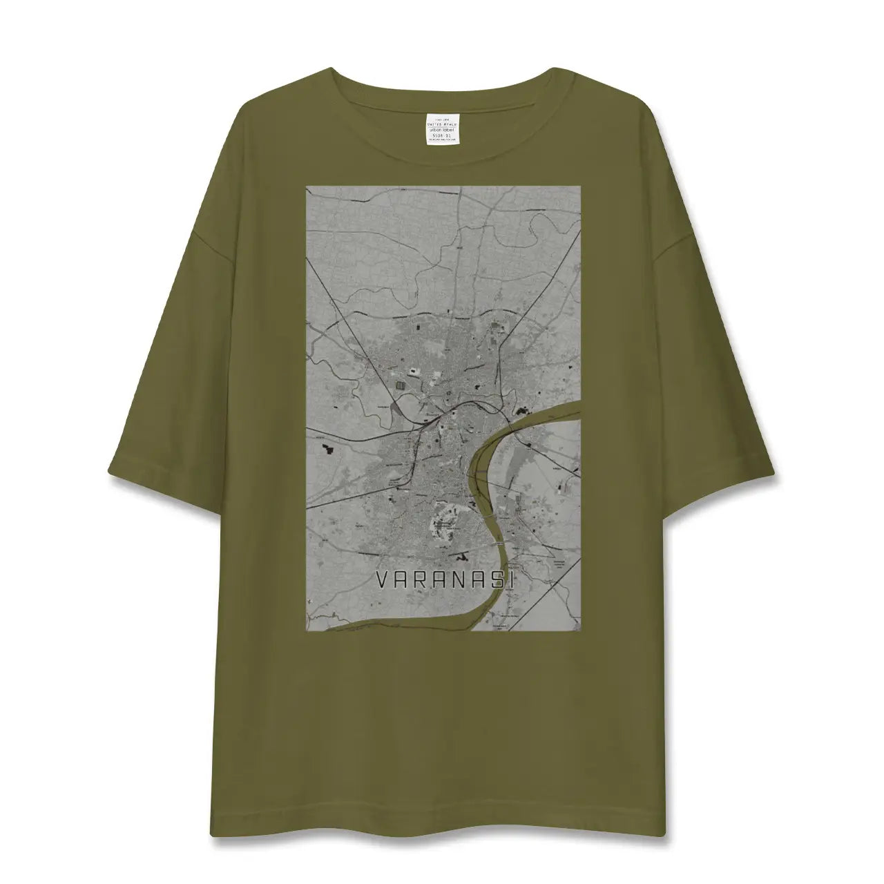 【ヴァーラーナシー(インド)】地図柄ビッグシルエットTシャツ