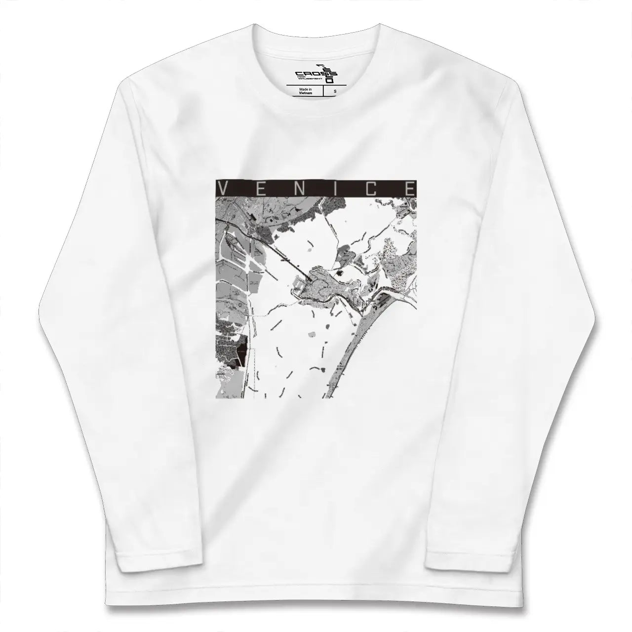 【ヴェネツィア(イタリア)】地図柄ロングスリーブTシャツ