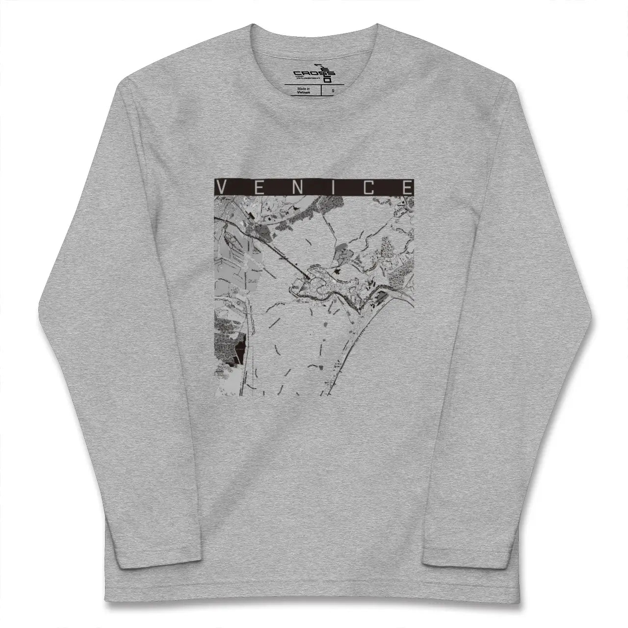 【ヴェネツィア(イタリア)】地図柄ロングスリーブTシャツ