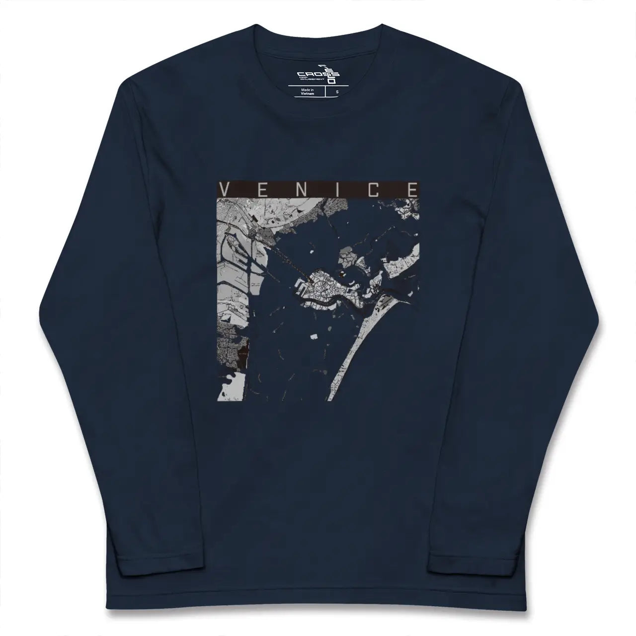 【ヴェネツィア(イタリア)】地図柄ロングスリーブTシャツ