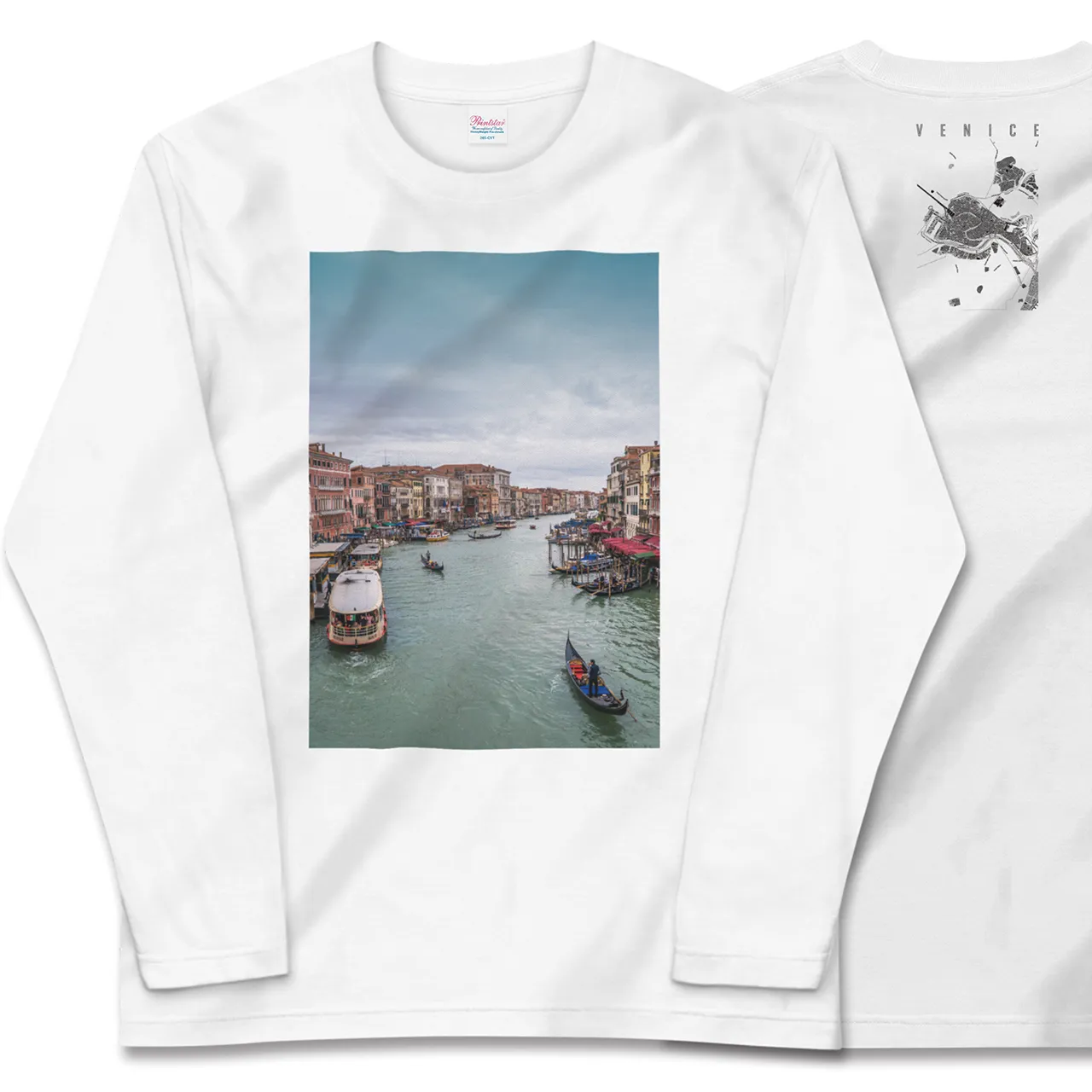 【ヴェネツィア(イタリア)】Map World ロングスリーブTシャツ