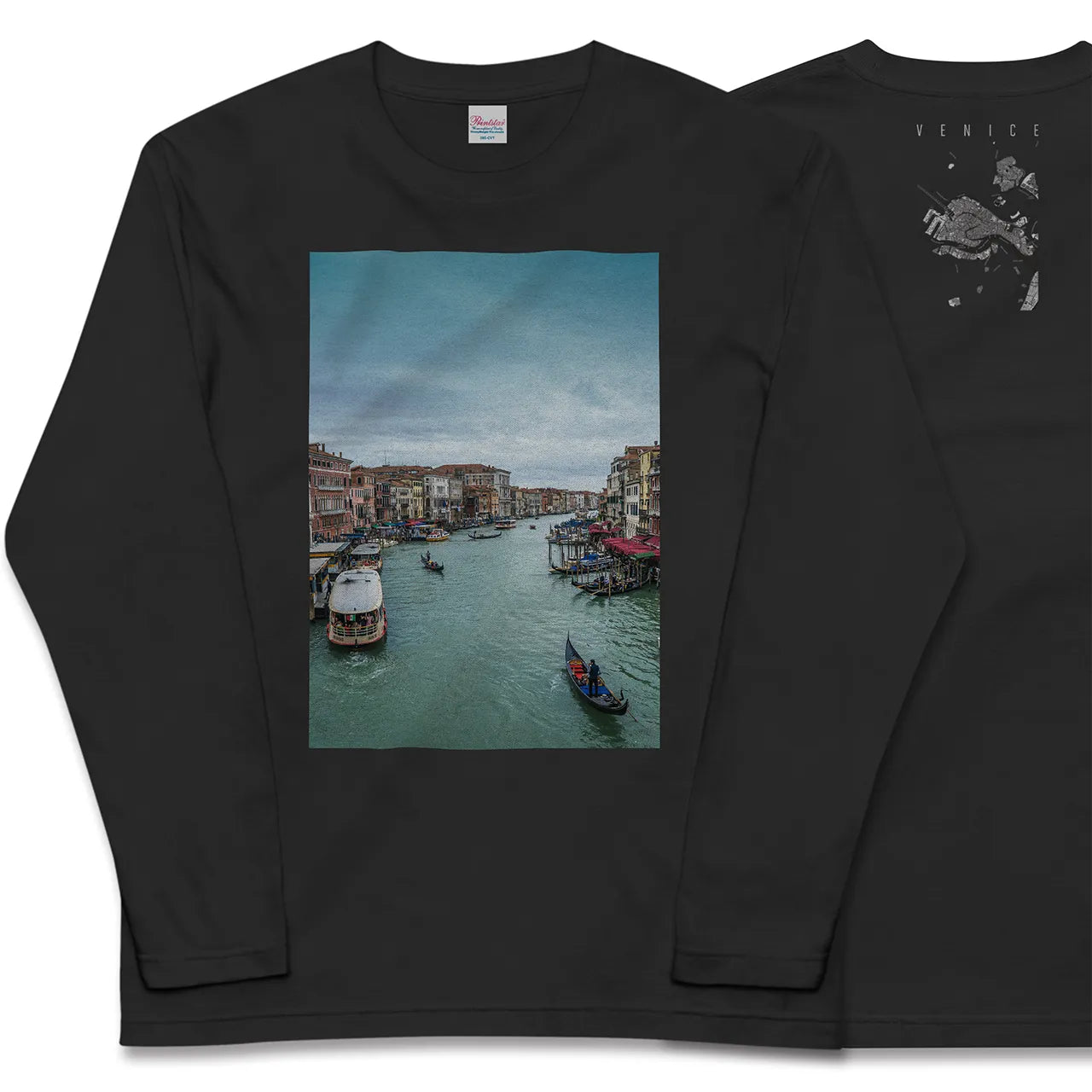 【ヴェネツィア(イタリア)】Map World ロングスリーブTシャツ
