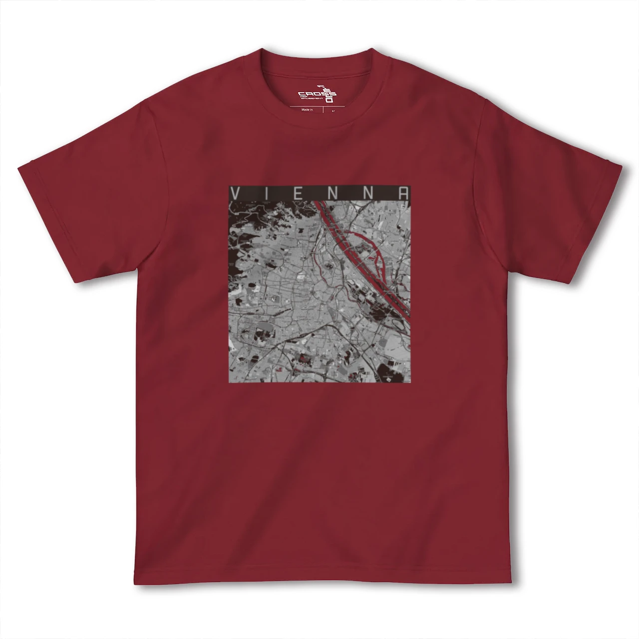 【ウィーン(オーストリア)】地図柄ヘビーウェイトTシャツ