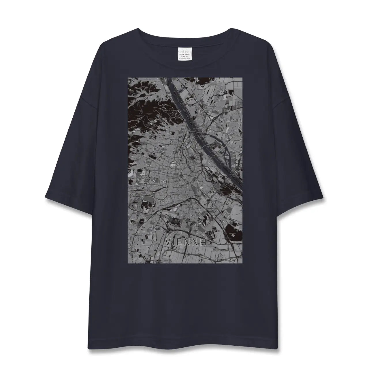 【ウィーン(オーストリア)】地図柄ビッグシルエットTシャツ