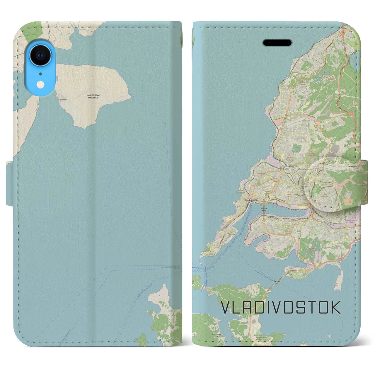 【ウラジオストク(ロシア)】地図柄iPhoneケース(手帳タイプ)ナチュラル・iPhone XR 用