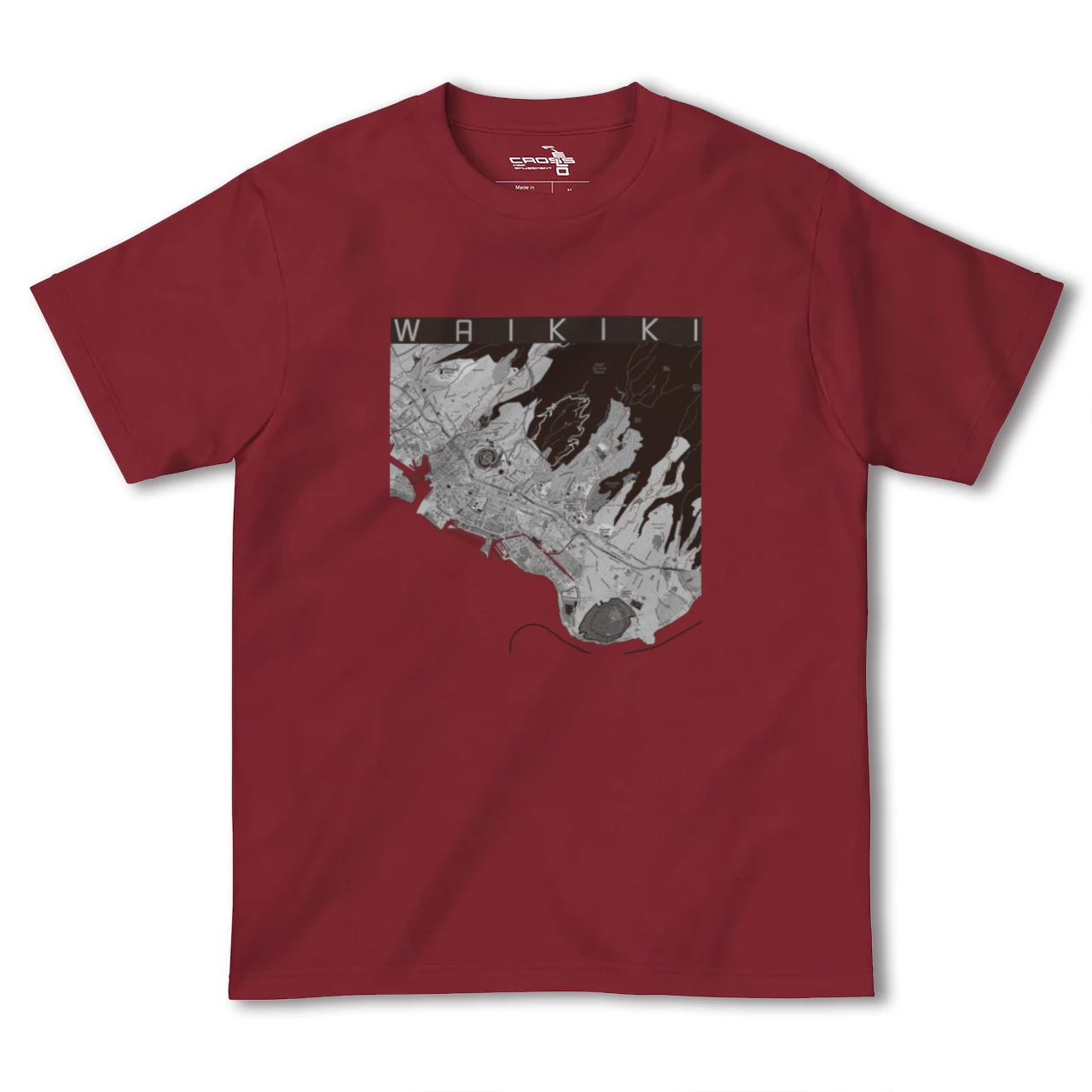 【ワイキキ2(アメリカ)】地図柄ヘビーウェイトTシャツ