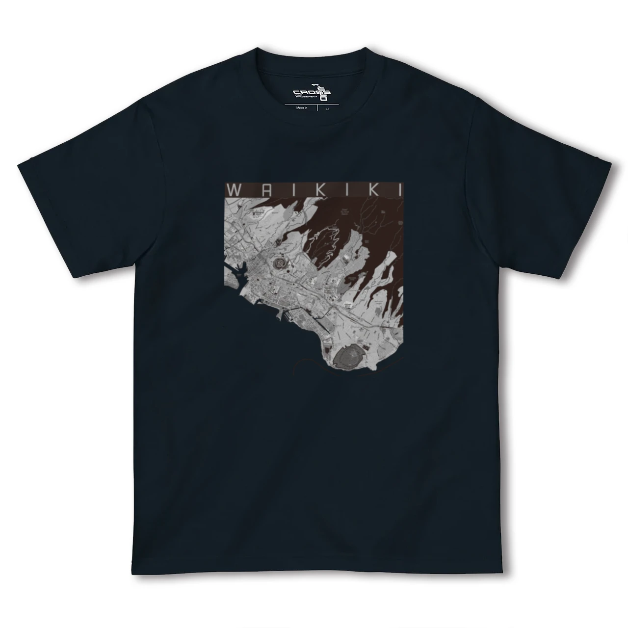 【ワイキキ2(アメリカ)】地図柄ヘビーウェイトTシャツ