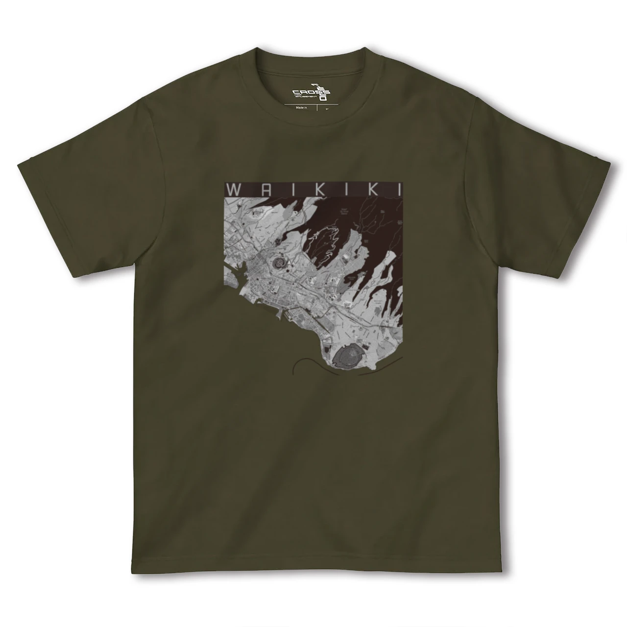 【ワイキキ2(アメリカ)】地図柄ヘビーウェイトTシャツ