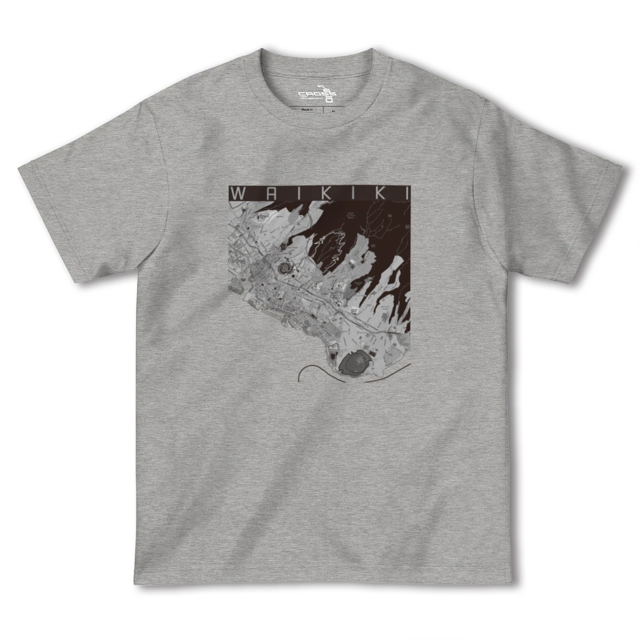 【ワイキキ2(アメリカ)】地図柄ヘビーウェイトTシャツ