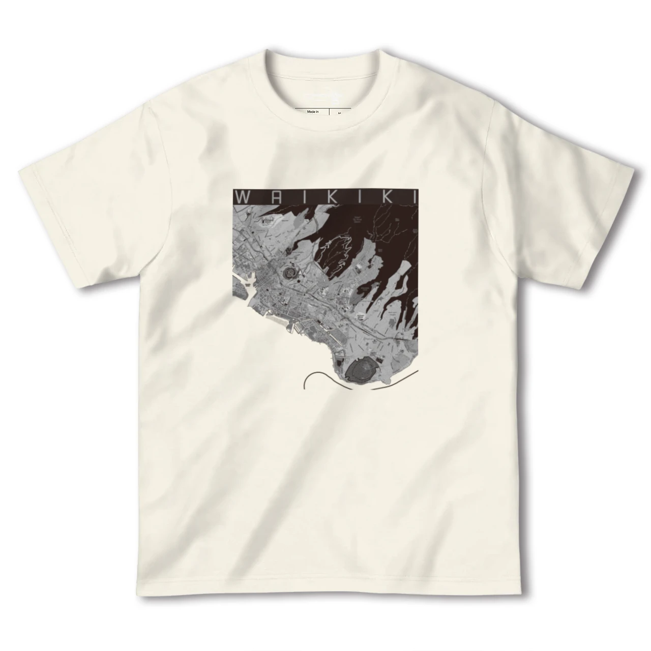 【ワイキキ2(アメリカ)】地図柄ヘビーウェイトTシャツ