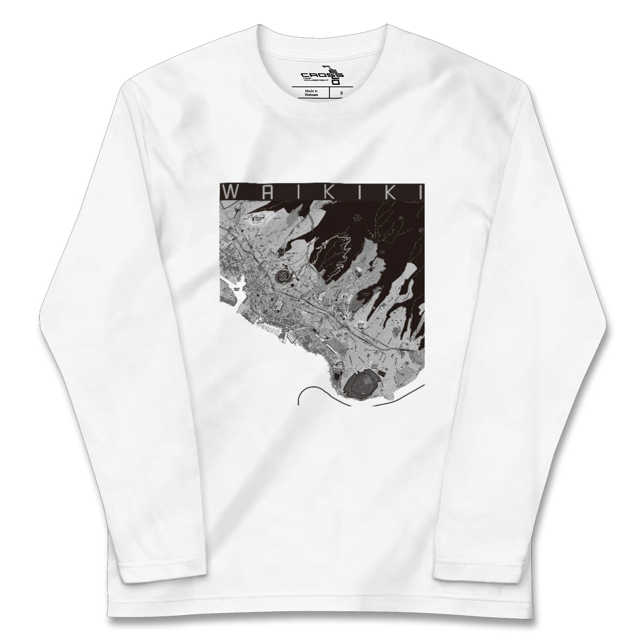 【ワイキキ2(アメリカ)】地図柄ロングスリーブTシャツ