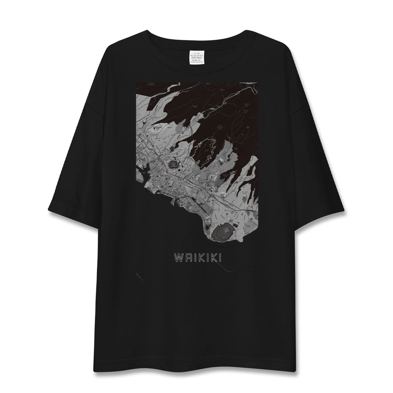 【ワイキキ2(アメリカ)】地図柄ビッグシルエットTシャツ