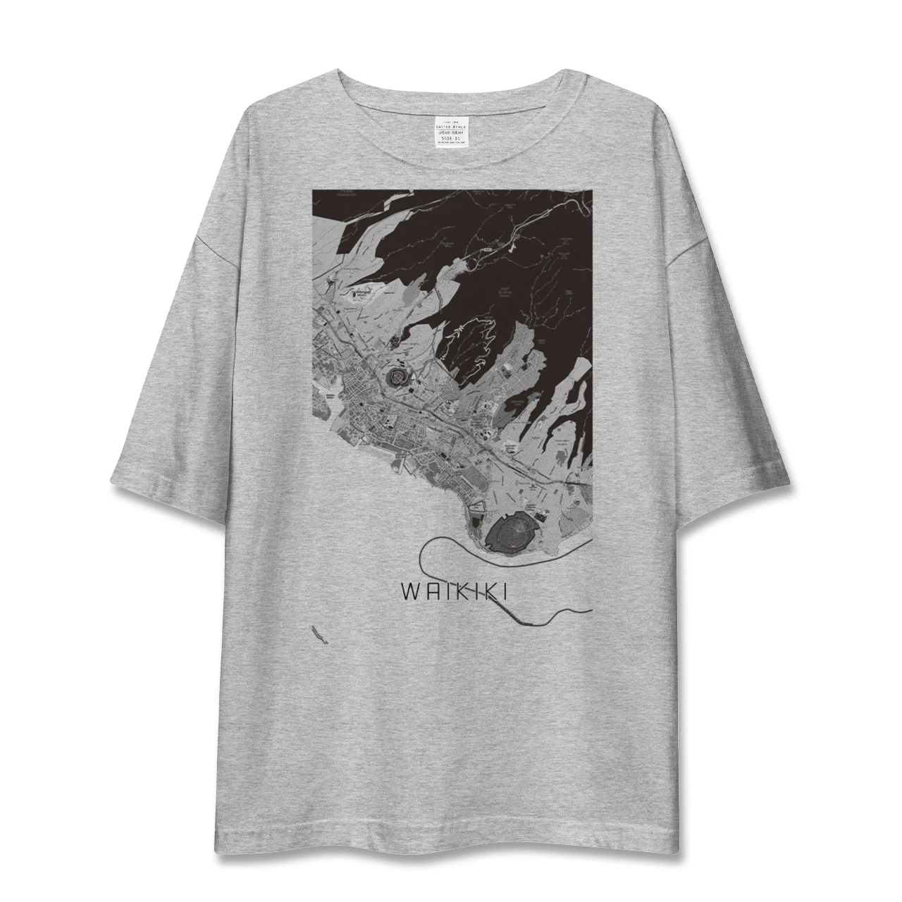 【ワイキキ2(アメリカ)】地図柄ビッグシルエットTシャツ